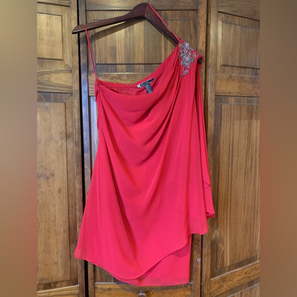Red one shoulder party dress. Size 8. NWT
